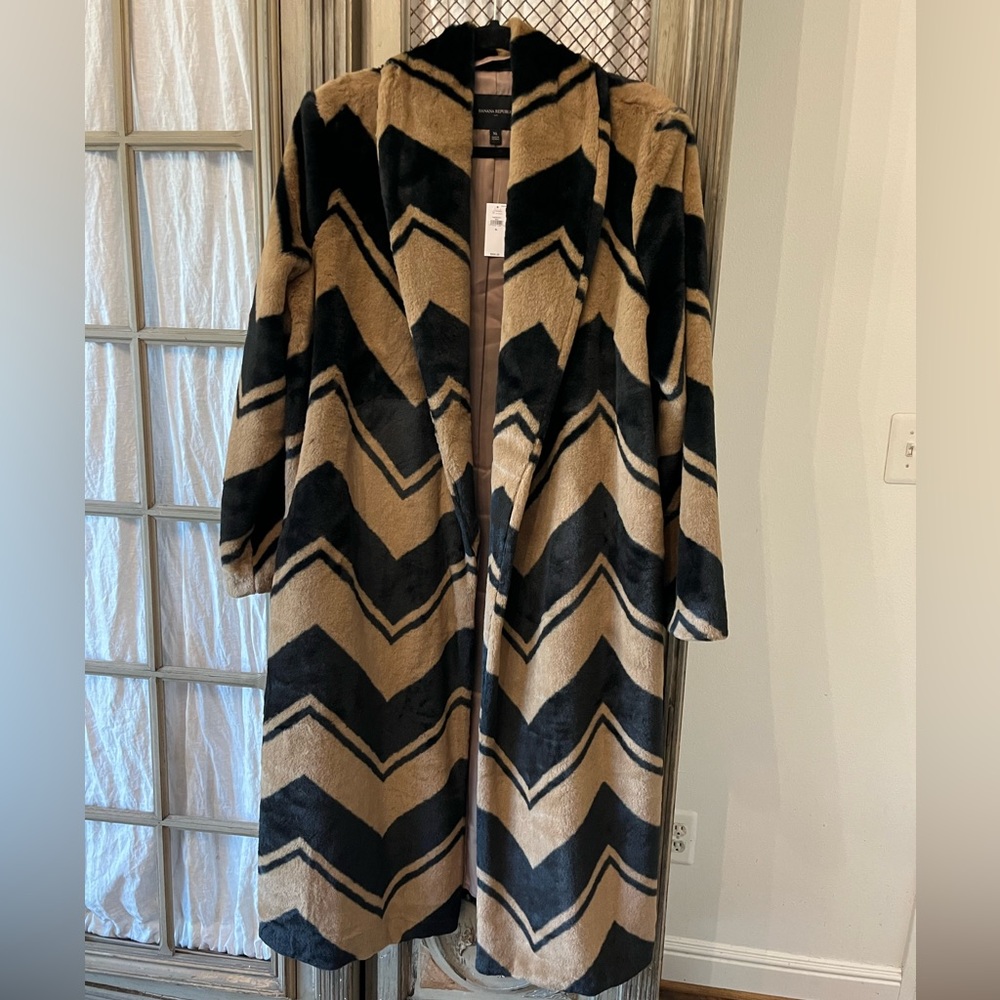 Banana Republic faux fur midi coat, NWT, size XL